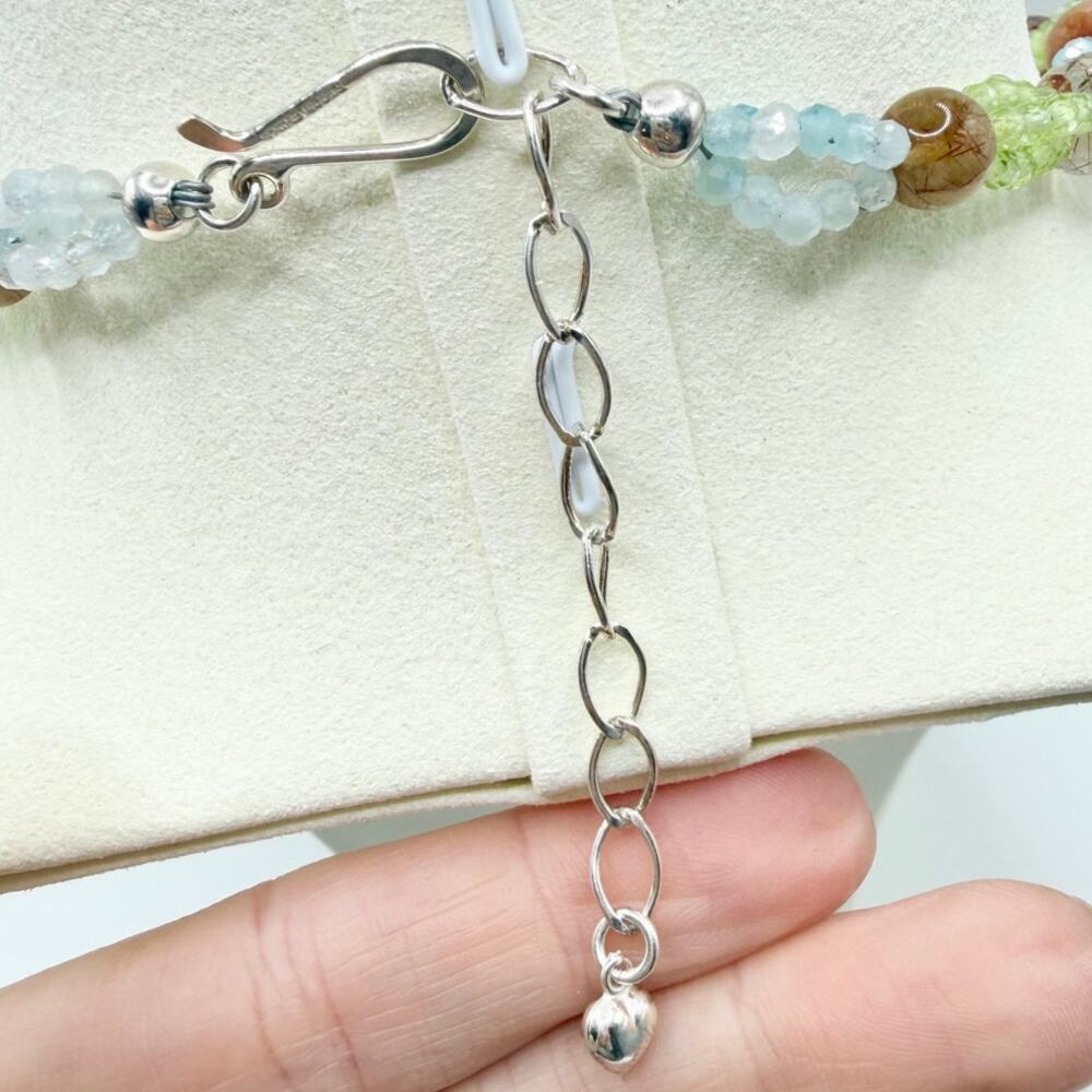 Jay King Mine Finds Sterling Silver Multicolor Natural Gemstone 18" Necklace - Picture 11 of 13